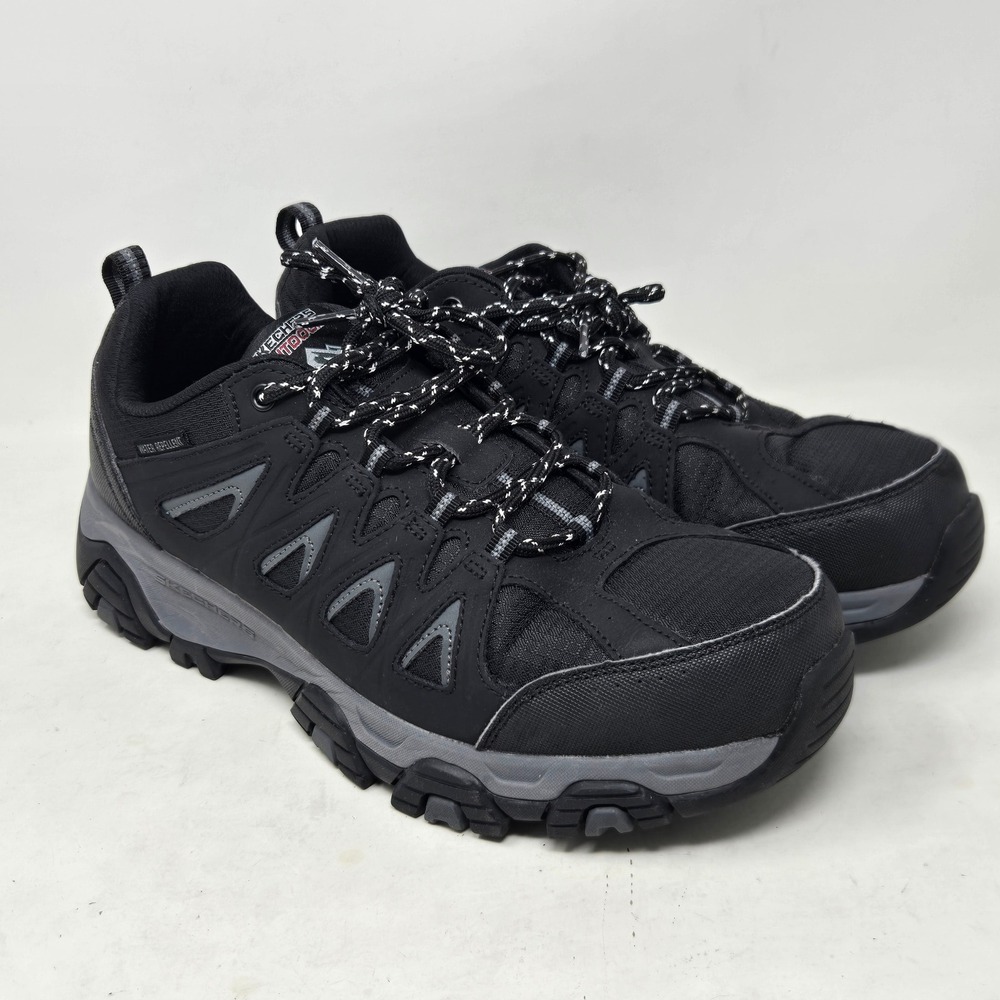 Skechers Mens Selmen Enora Water Repellent Hiking Shoes Black Wide Fit  10.5